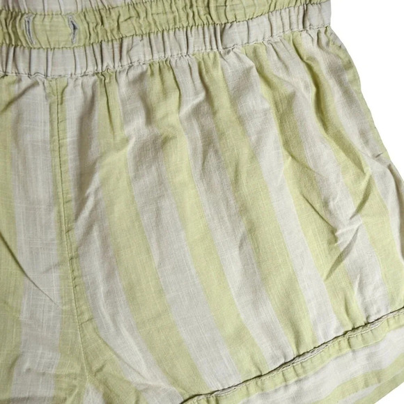 Anthropologie Shorts Lime Ivory Striped Shorts Large Petite *Missing Drawstring* - Picture 4 of 10